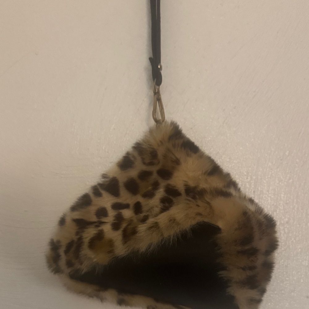 Leopard Print Faux Fur Handbag